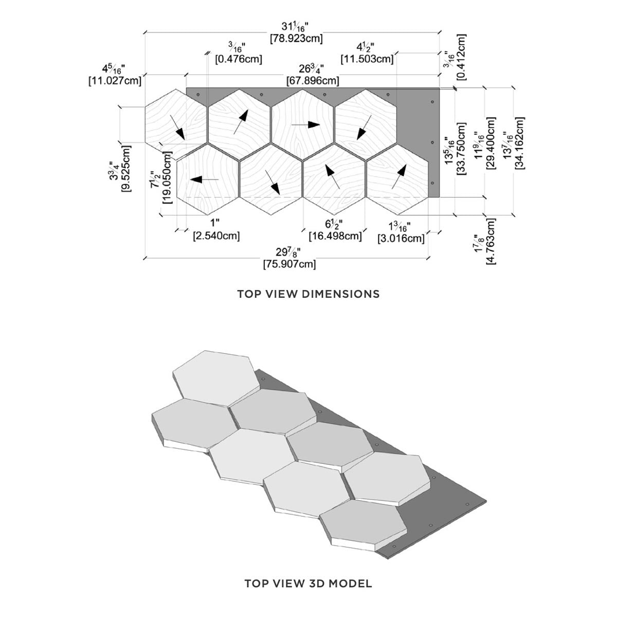 DuChateau | Celestio: Angled Hexo Oxford Interior Panel (Oak | 3D Pattern)