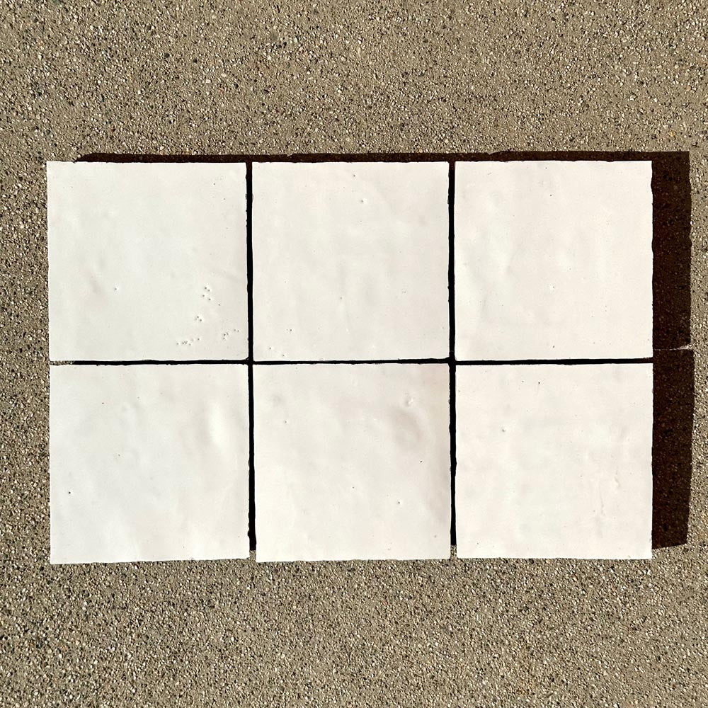 Ann Sacks | Ait Manos Zellige 4x4 Field Tile in White Carrare