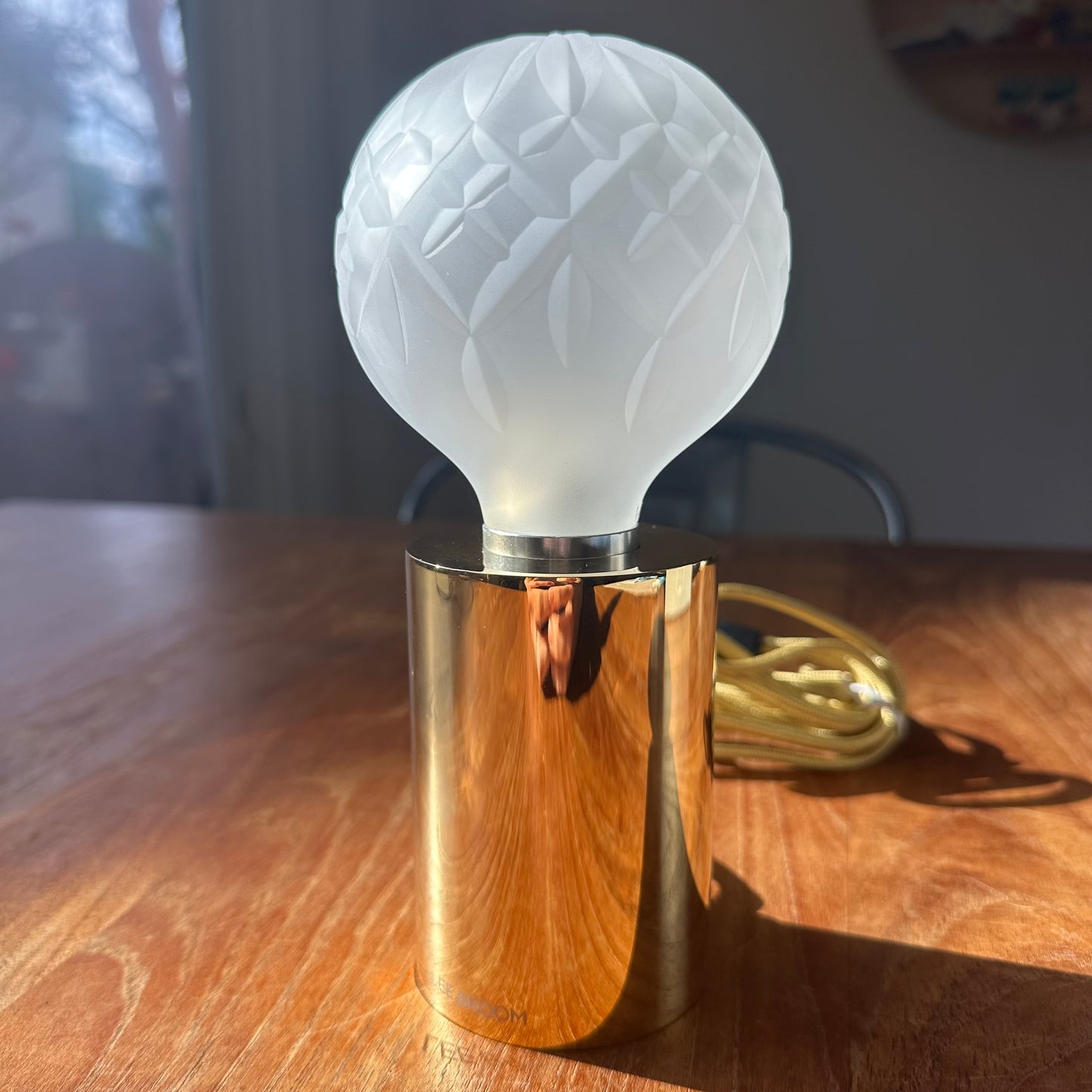 Lee Broom | Crystal Bulb & Table Lamp in Polished Brass & Frosted Bulb