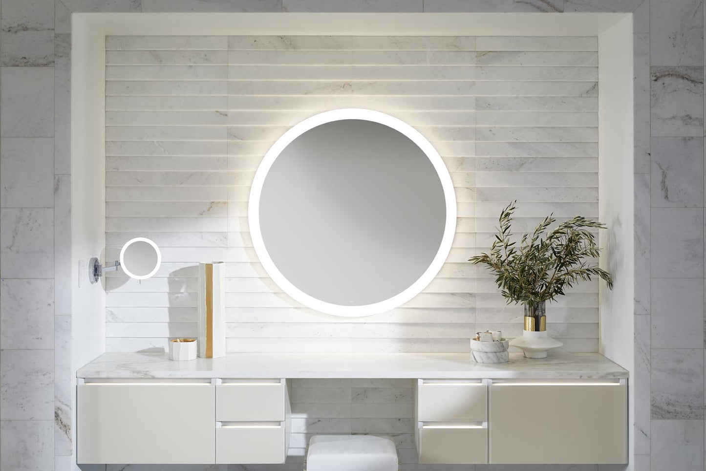 Robern | Vitality Lighted Mirror 36x30x1-3/4" Inset Light Warm 3K Dim Defog