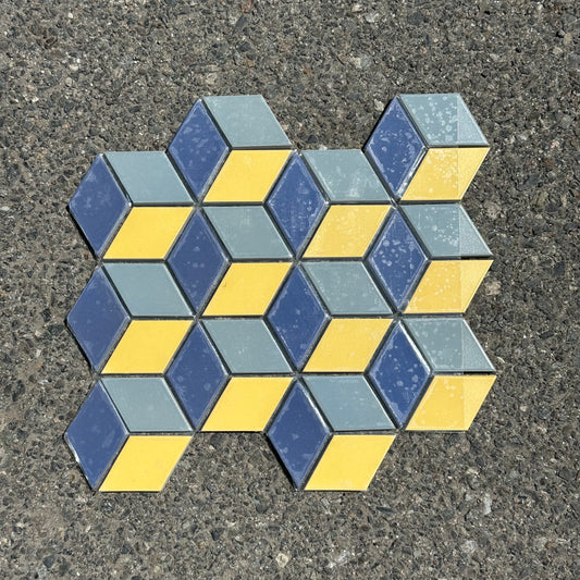 Heath Ceramics | Little Diamond | Stone Gold / Blue Fog / Bay Blue