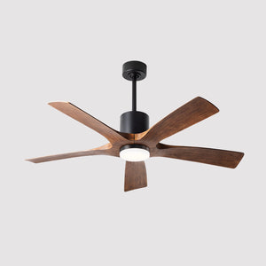 Modern Forms | 54" Aviator 5 Downrod Ceiling Fan in Matte Black/Distressed Koa