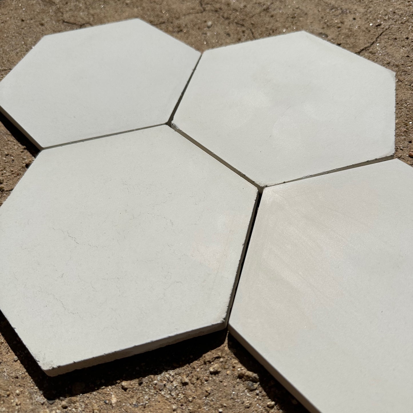 Tesselle | Concord White 7"x6" Hexagonal Cement Wall Tile