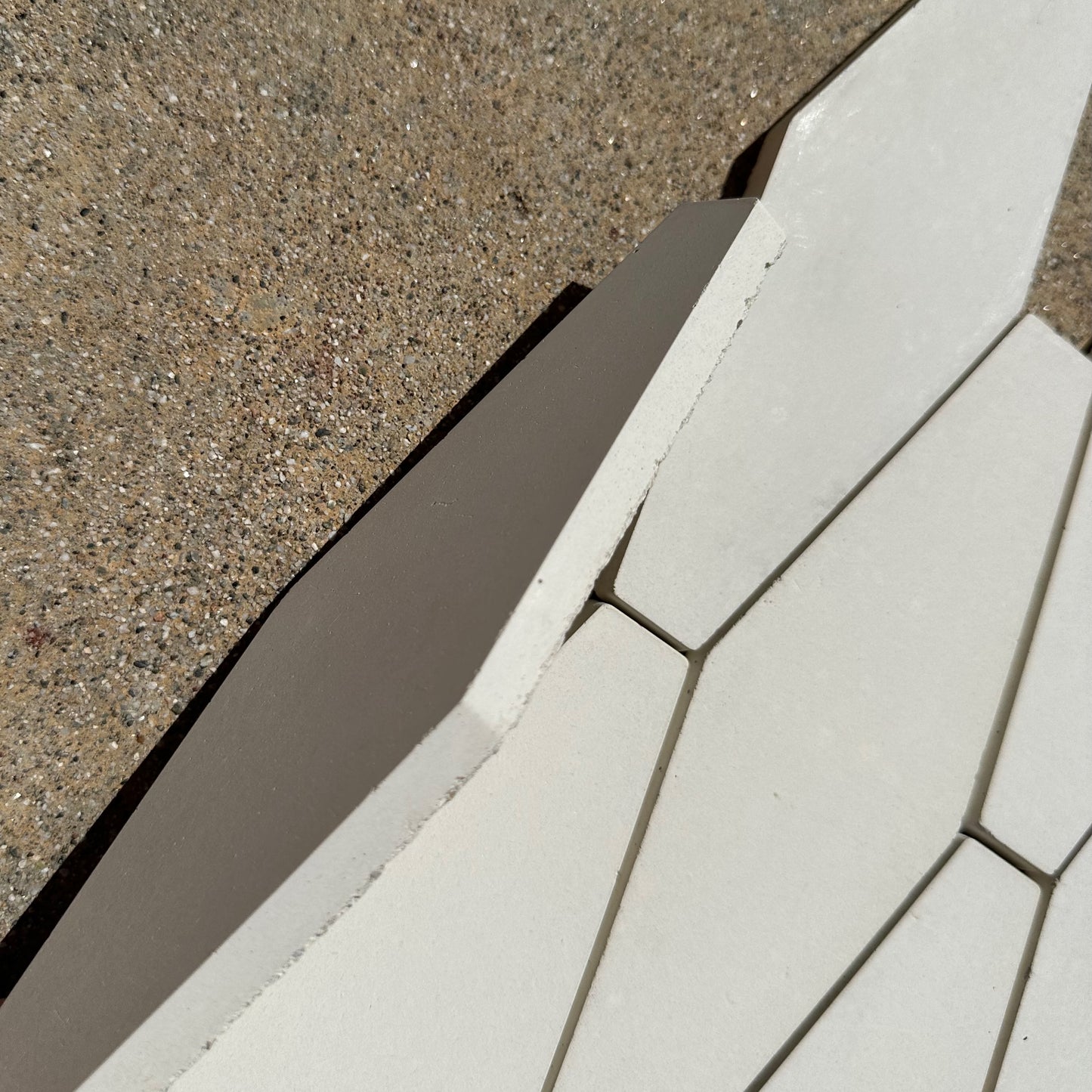 Tesselle | Élan White 8"x2.5" Elongated Hex Cement Wall Tile