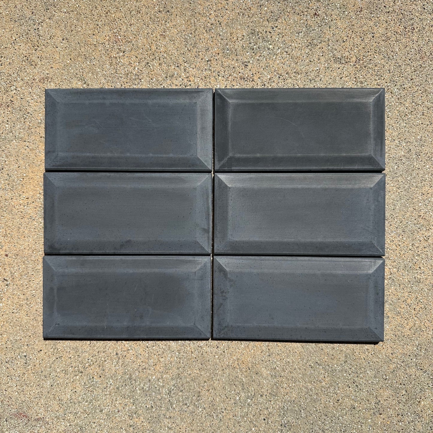 Tesselle | Sonia Graphite 6"x3" Beveled Cement Wall Tile