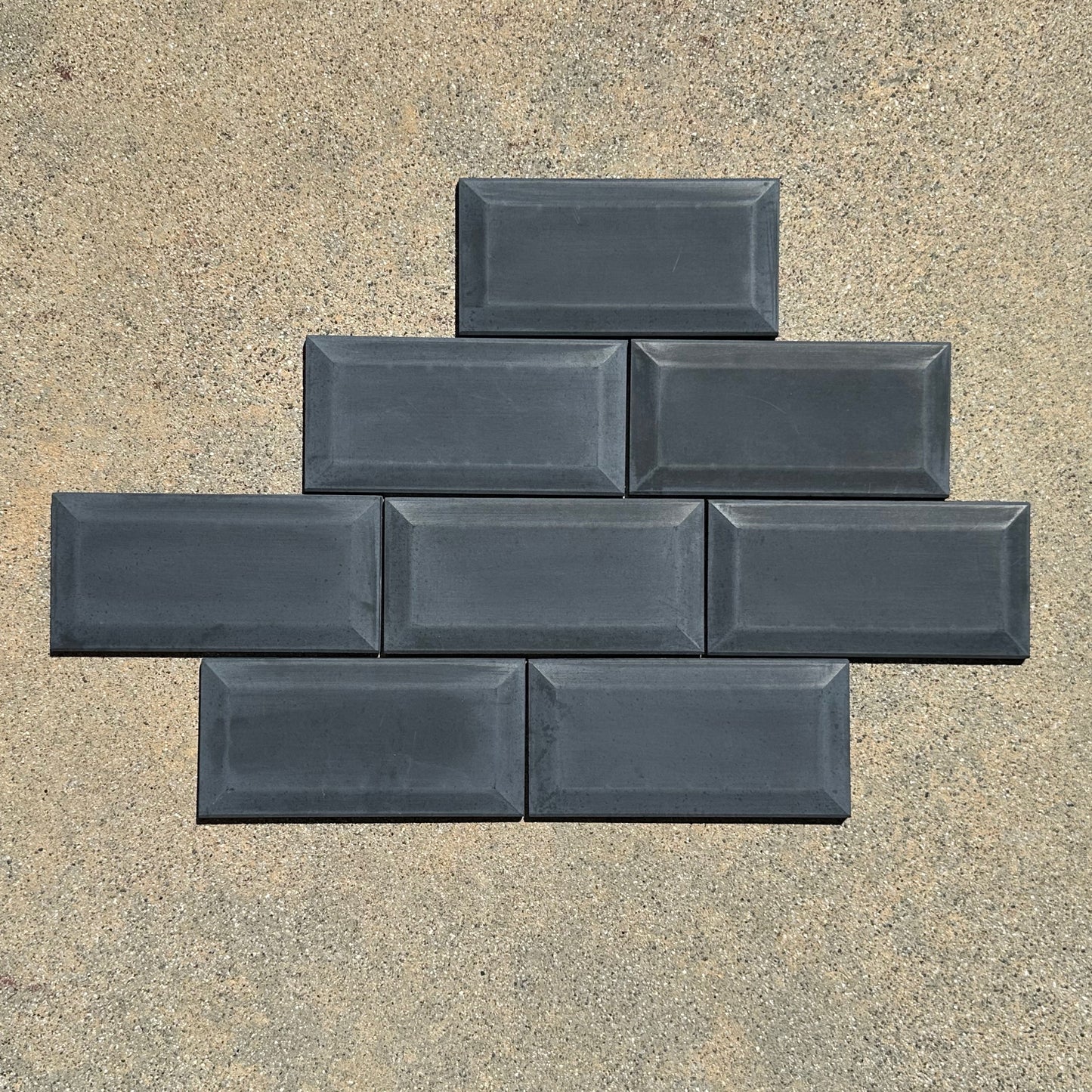 Tesselle | Sonia Graphite 6"x3" Beveled Cement Wall Tile