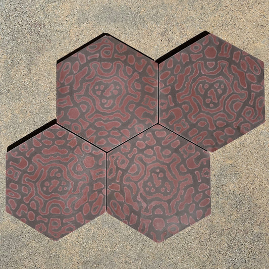 Tesselle | Bambarri Firebrand 9"x8" Hexagonal Cement Tile