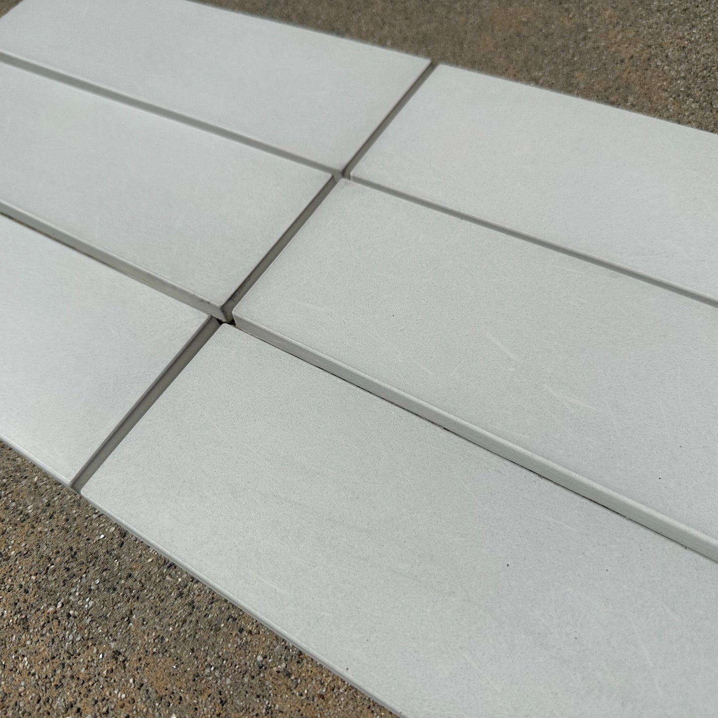 Tesselle | Hudson White 10"x3" Cement Wall Tile