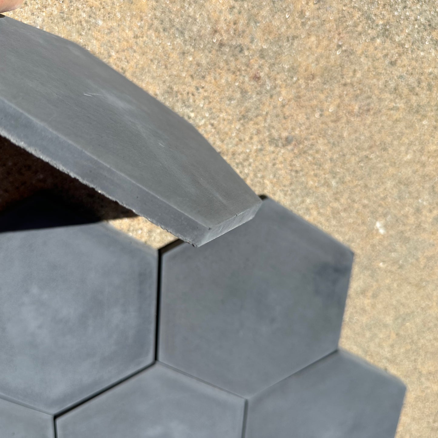 Tesselle | Concord Graphite 7"x6" Hexagonal Cement Wall Tile