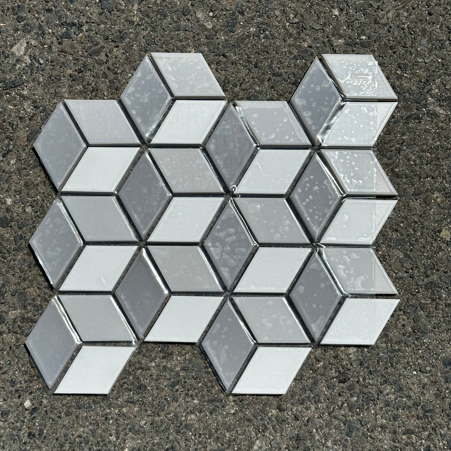 Heath Ceramics | Little Diamond in Chalk, Storm and Cloud Grey