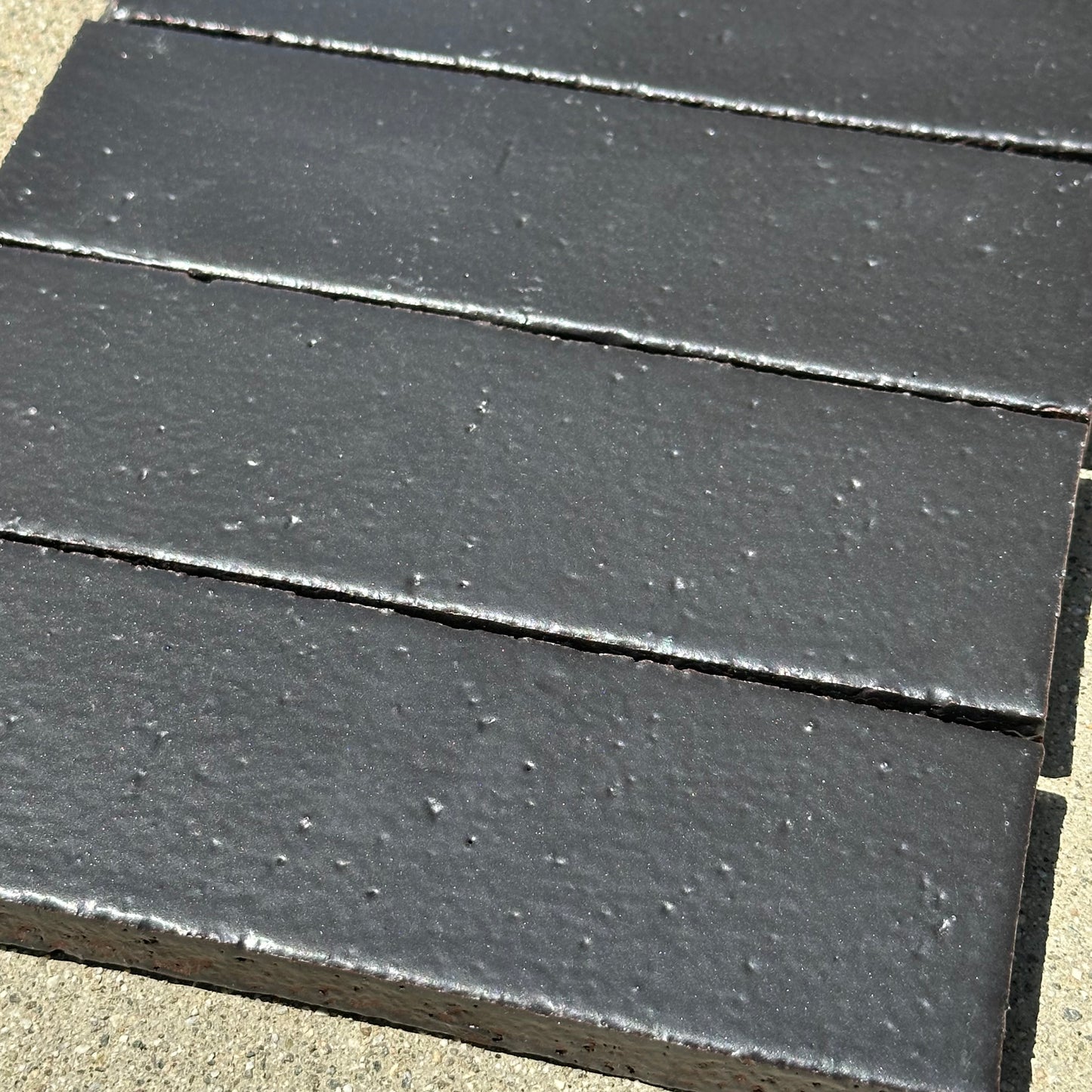 Fireclay Tile | Black Hills Glazed Thin Brick Flats 2.5x8"