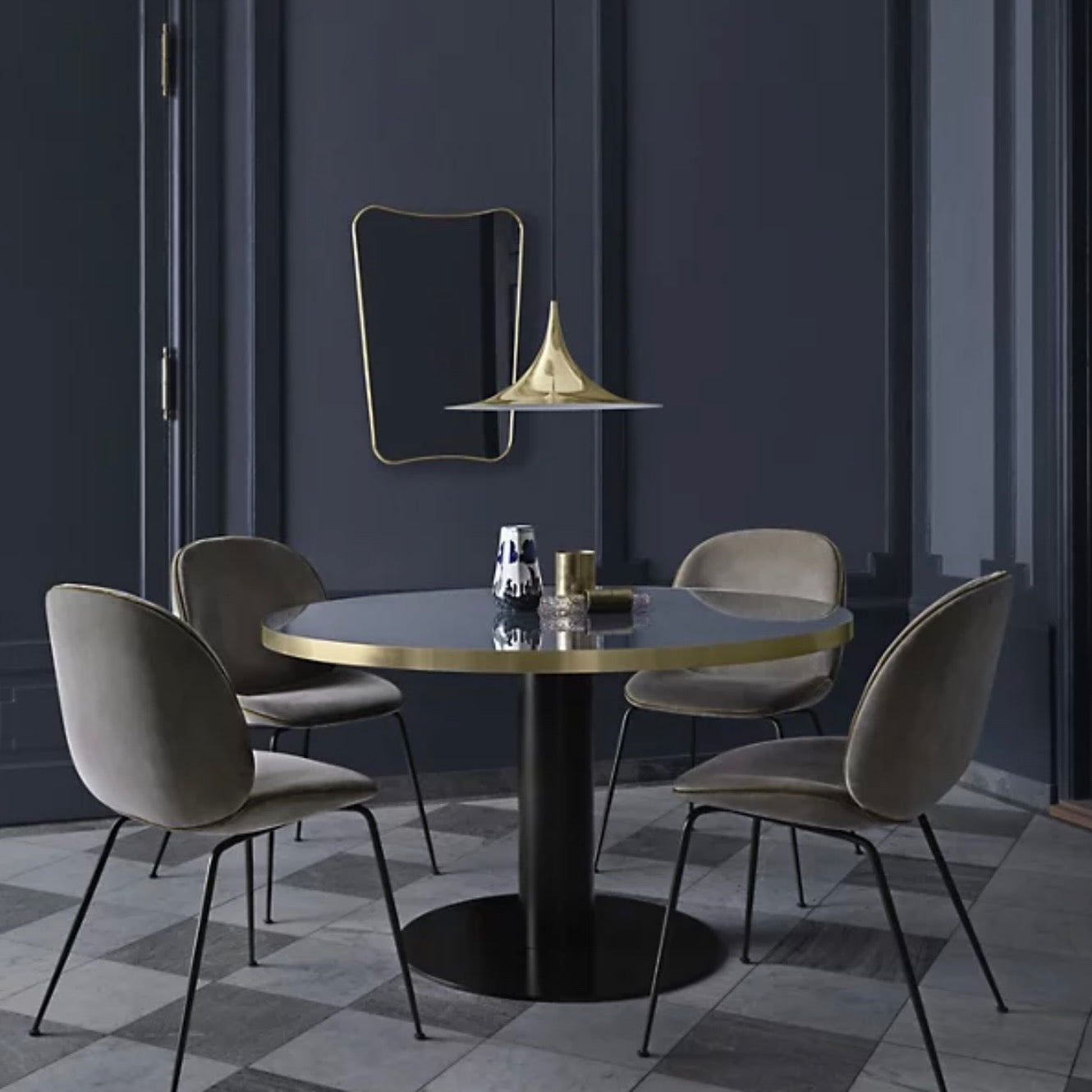 Gubi | Semi Pendant in Polished Brass, Large