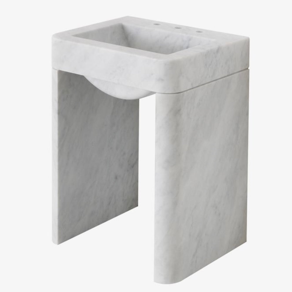 Waterworks | Beekman Marble Two Leg Single Washstand 26" x 21" x 34"