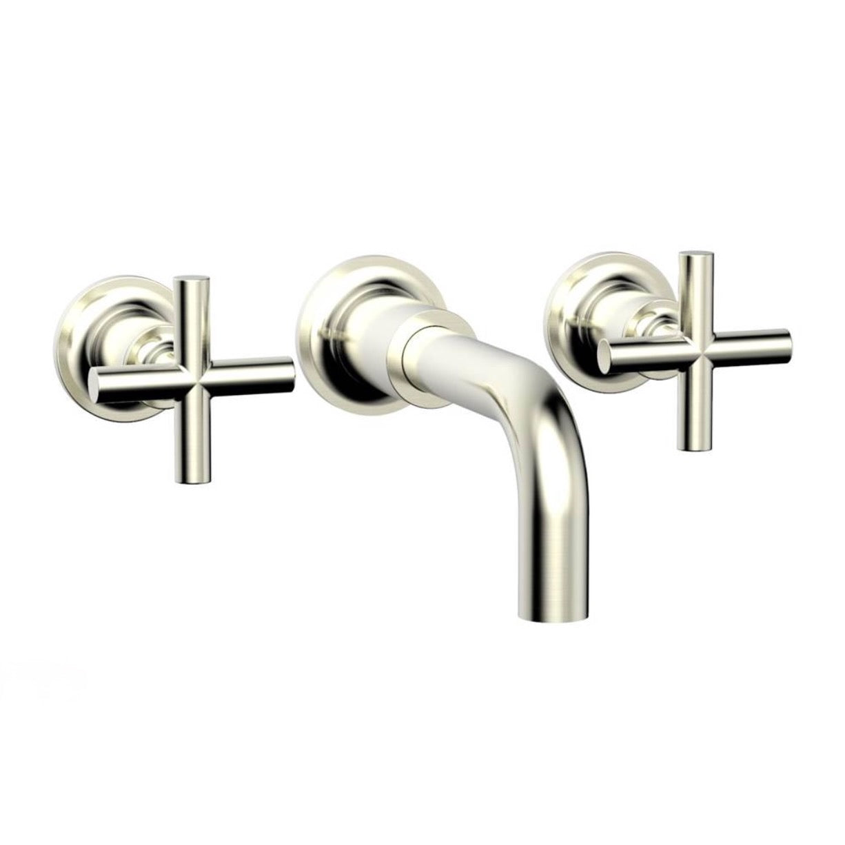 Phylrich | Transition Two Wall Tub Set, Cross Handles, in Satin Nickel