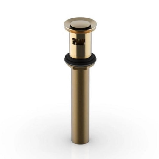 Phylrich | Push to Close Lav Drain with Overflow in Satin Brass