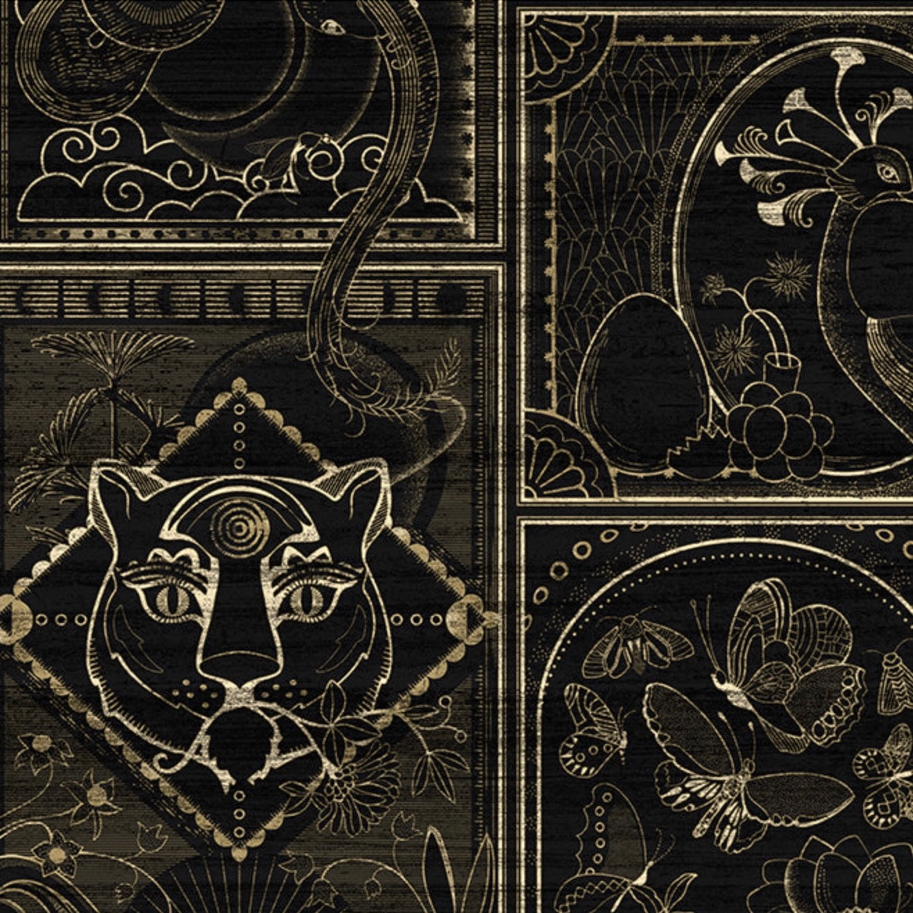 Memento Moooi Wallcovering | MO4040 Golden Tiger in Ebony