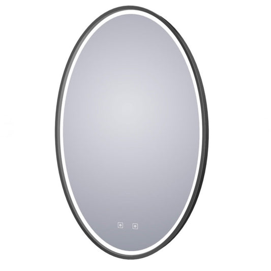 Electric Mirror | Brilliance Oval Lighted Mirror in Matte Black