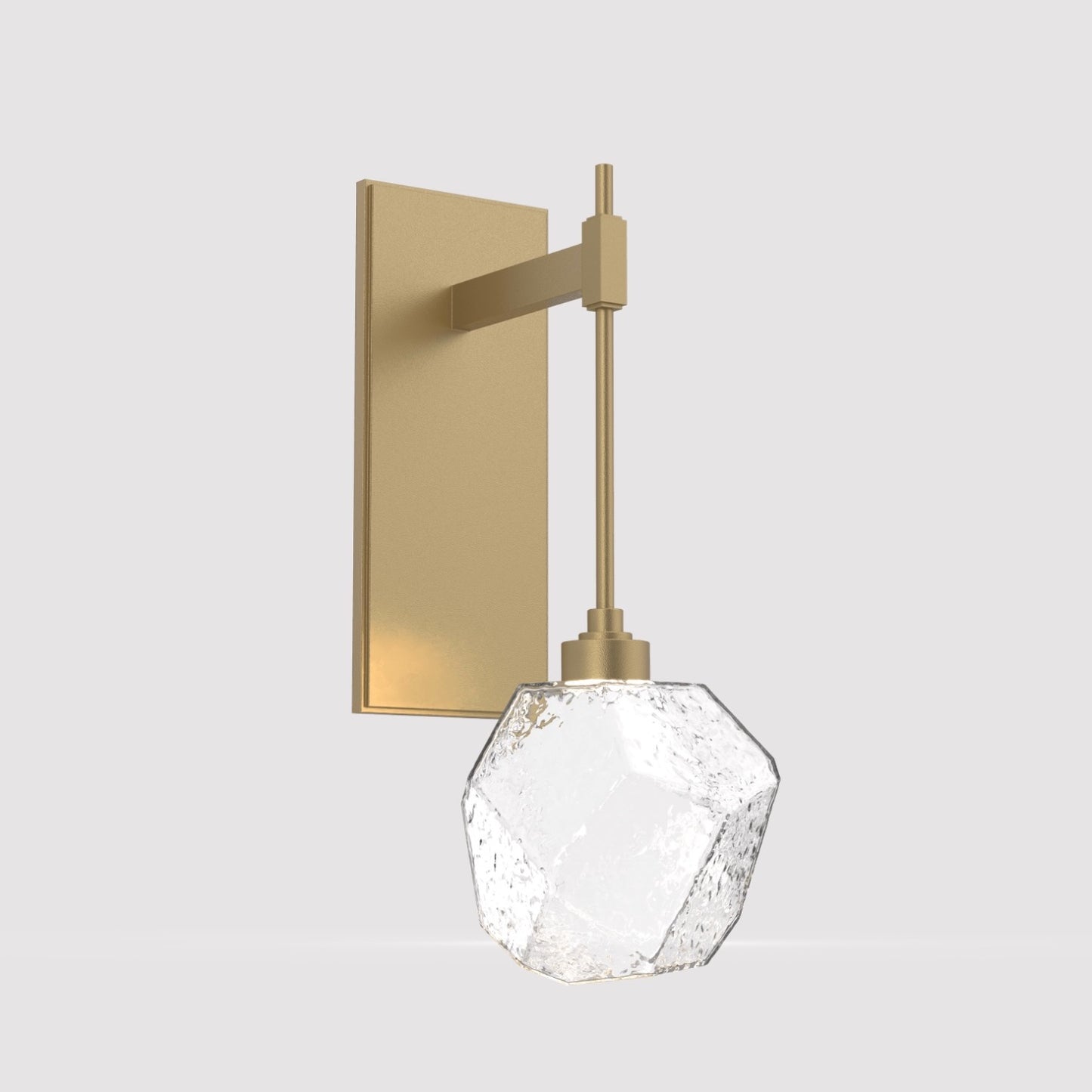 Hammerton Studio | Gem Tempo Wall Sconce in Gilded Brass and Clear Glass