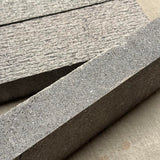 Dark Basalt Brick Pavers 12”x2”x4” Line Texture, Straight Cut Tile