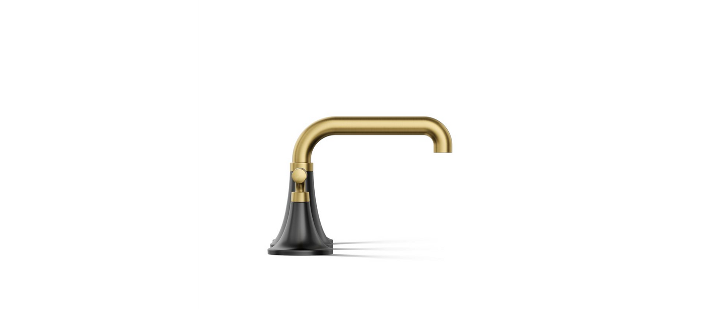 Kohler | Tone Widespread Bathroom Faucet 8–16″ Centers Matte Black with Brushed Moderne Brass