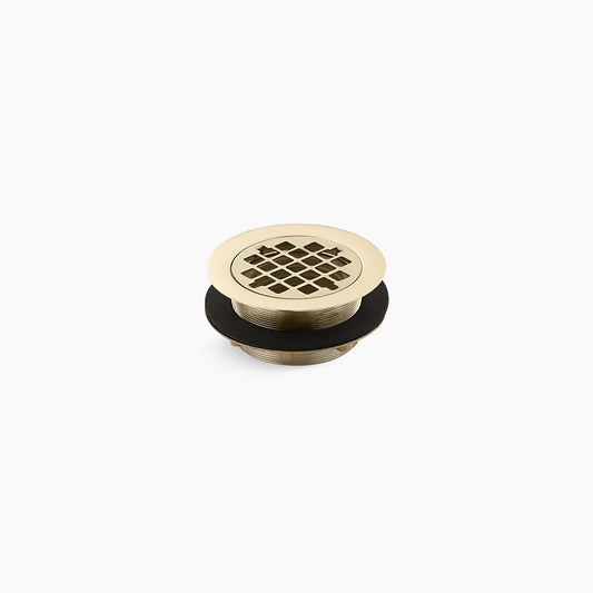 Kohler | Round Shower Drain for Plastic Pipe with Gasket 4‑3/8″ Vibrant French Gold