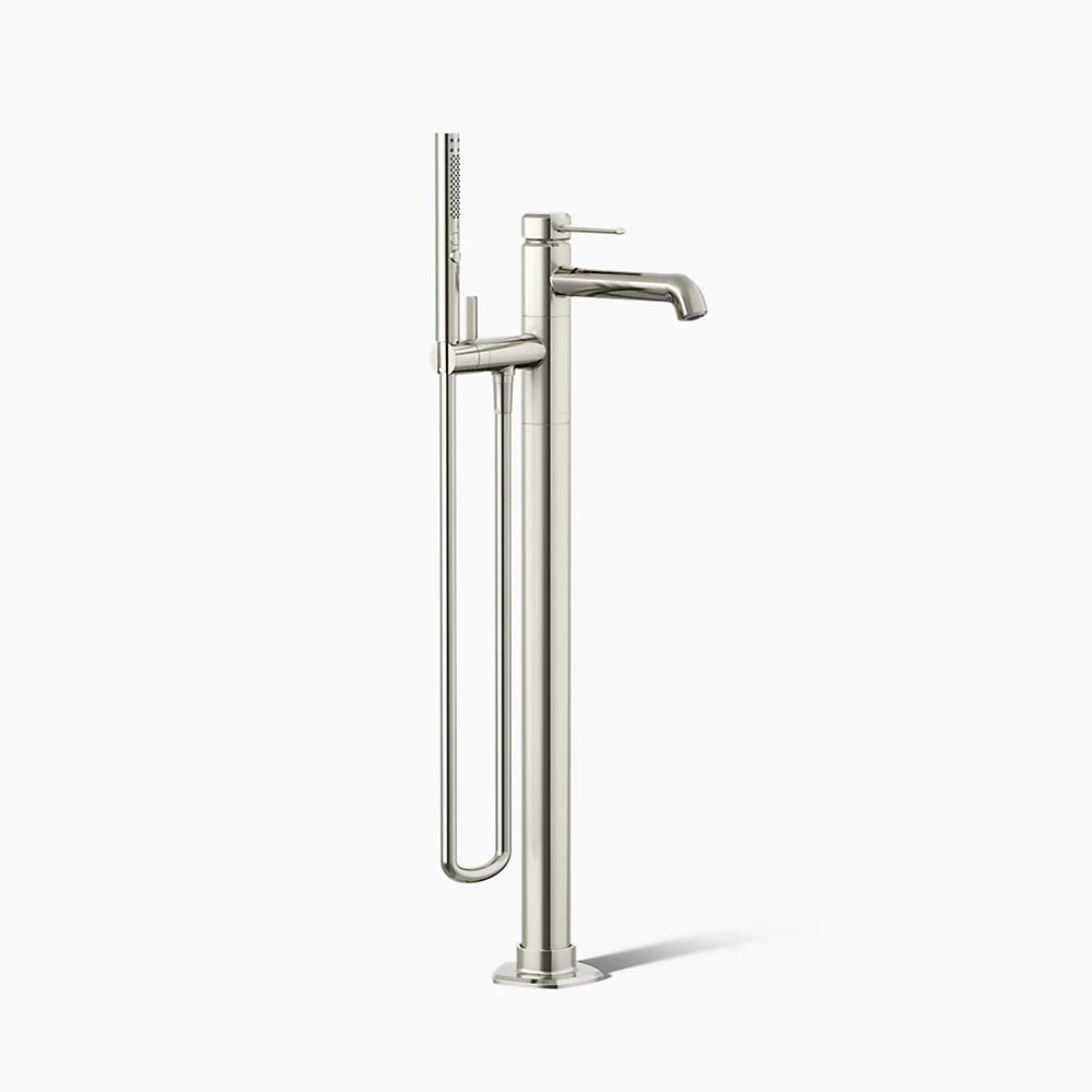 Kohler | Occasion Floor‑Mount Bath Filler Trim w/ Handshower Vibrant Polished Nickel