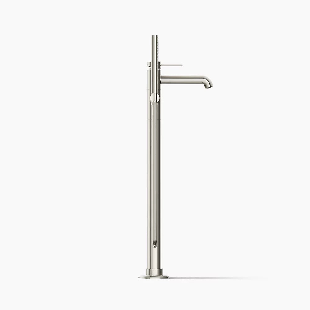 Kohler | Occasion Floor‑Mount Bath Filler Trim w/ Handshower Vibrant Polished Nickel