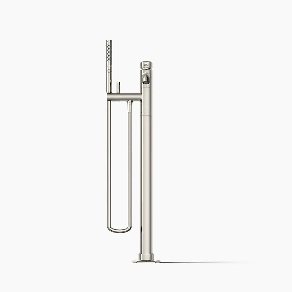 Kohler | Occasion Floor‑Mount Bath Filler Trim w/ Handshower Vibrant Polished Nickel