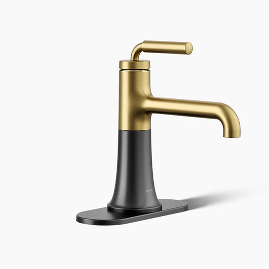 Kohler | Tone Single‑Handle Bathroom Sink Faucet 0.5 GPM Matte Black/Moderne Brass