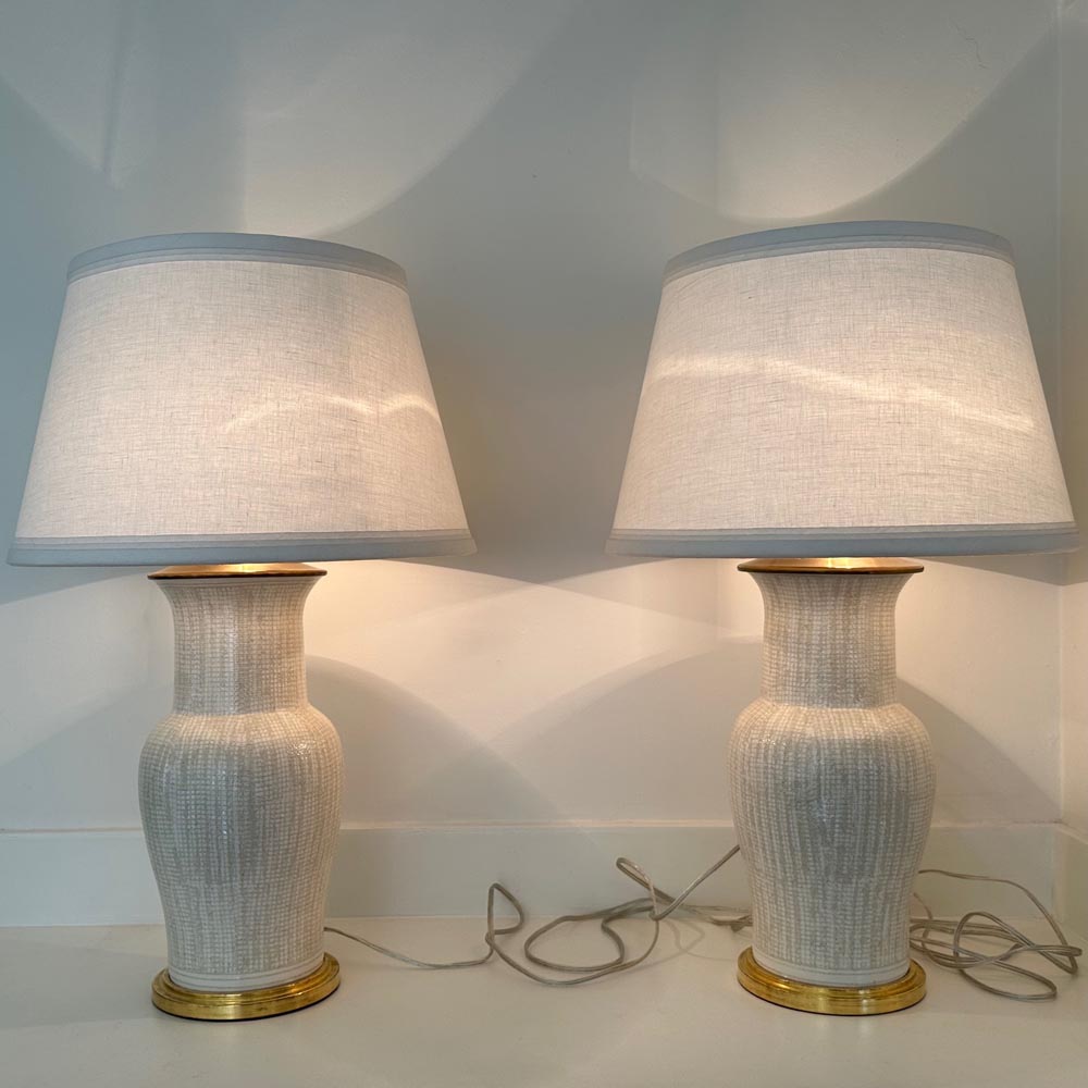 Christopher Spitzmiller | Pair of Lamps with Textured Pattern