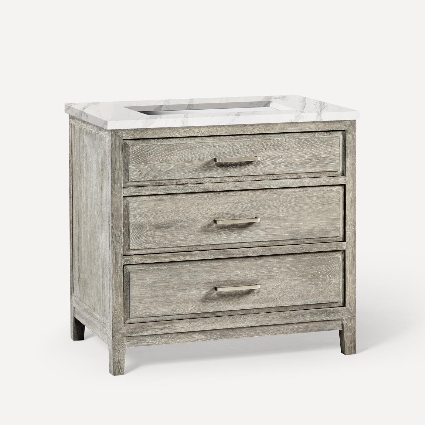 Robern | Chestnut Hill Vanity 36x34x23" Lgt Gray Oak Brush Pewter No Top