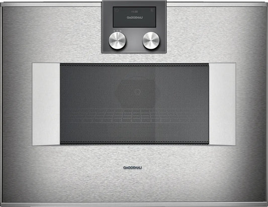 Gaggenau | 400 series oven 30'' door hinge: right, Stainless Steel Behind Glass