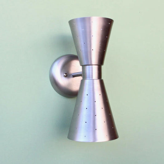 Practical Props | Dual Cone Pinhole Sconce in Satin Nickel