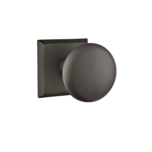 Emtek | Winchester Sandcast Bronze Door Knob Privacy Set With #6 Rosette, Flat Black