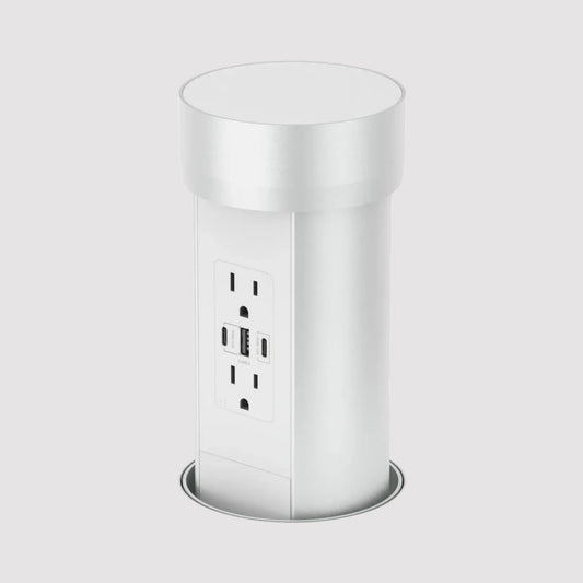 Point Pod | Connect Motorized Hidden Lift Outlet for Counters in Silver