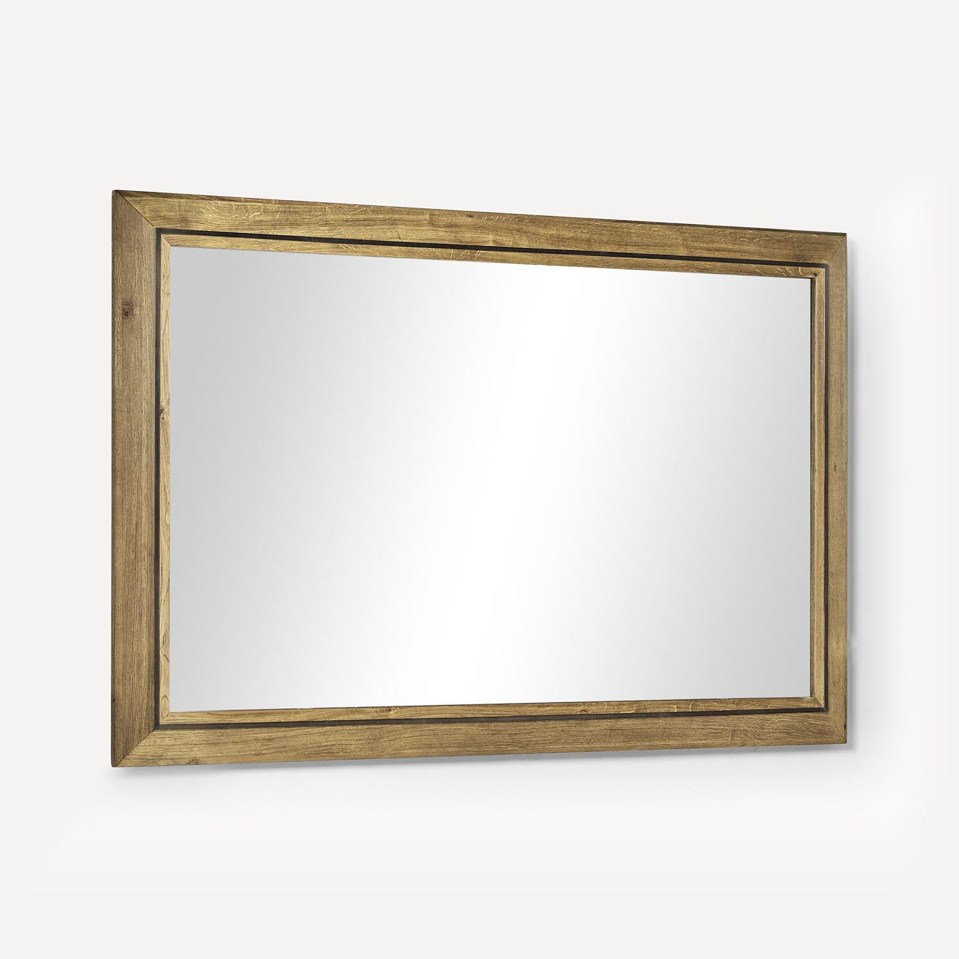 Robern | Wood Mirror w Metal Inlay 56 x 36 x 1-1/2 in Weathered Oak Iron Black