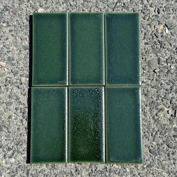 Heath Ceramics | 2x4 Classic Field Tile in Jade Manganese-Olive