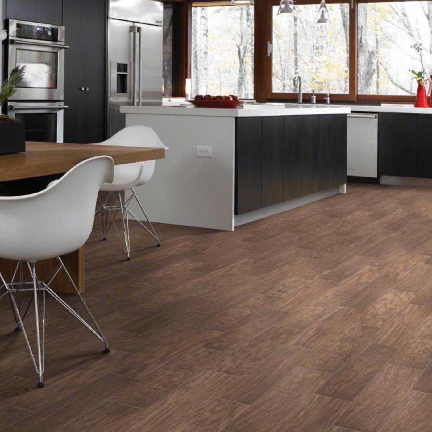 Shaw Flooring | 6x24 Petrified Hickory Porcelain Tiles in Timeworn Finish