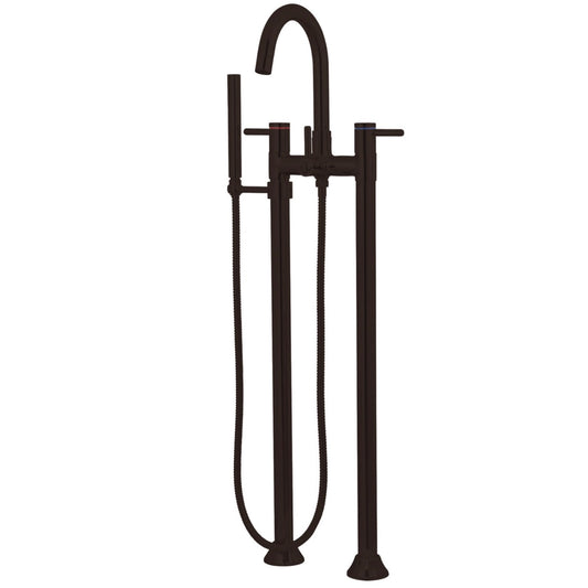 Kingston Brass | Concord - 3 Hndl 2 Hole Tub Faucet, Hand Shower, Oil Rub Brnz