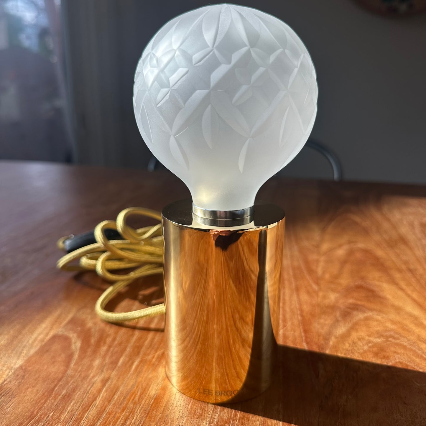 Lee Broom | Crystal Bulb & Table Lamp in Polished Brass & Frosted Bulb