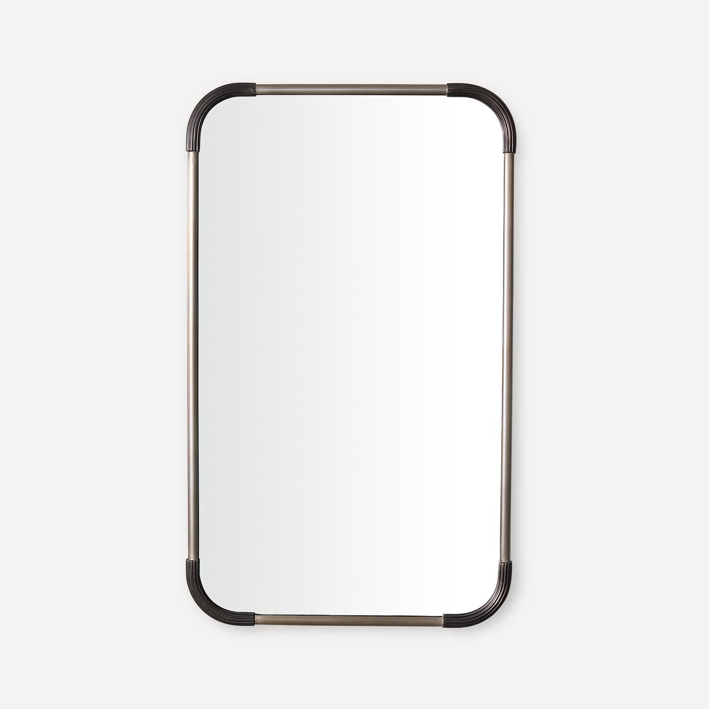 Robern | Mixed Metal Mirror 24 x 40 x 1-1/16 in Brushed Pewter and Iron Black