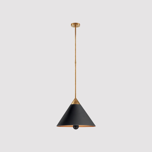 Visual Comfort | Kelly Wearstler Cleo Pendant, Black Shade, Burnished Brass