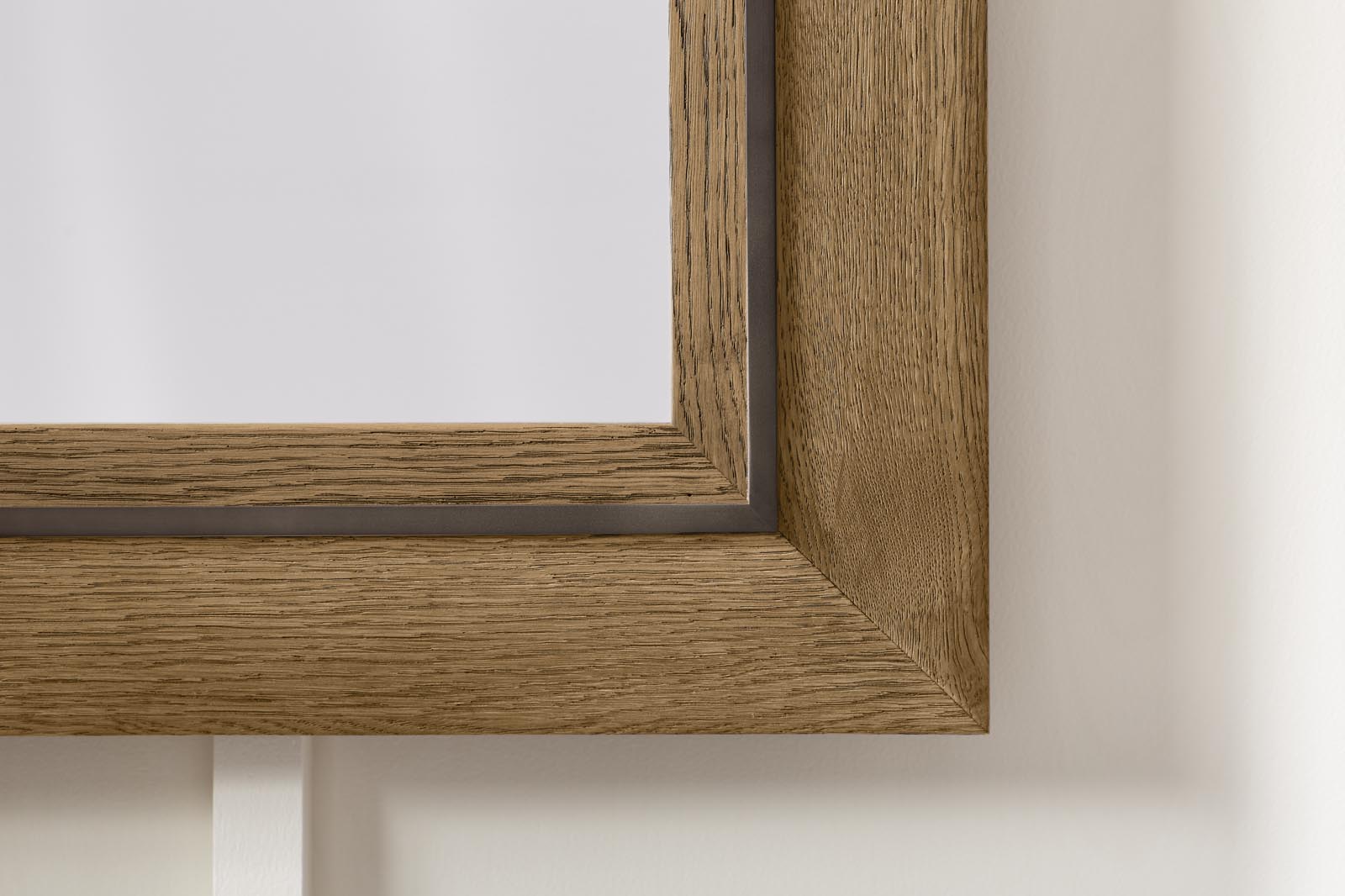 Robern | Wood Mirror w Metal Inlay 24 x 40 x 1-1/2 in Lt Gray Oak w Brush Pewter