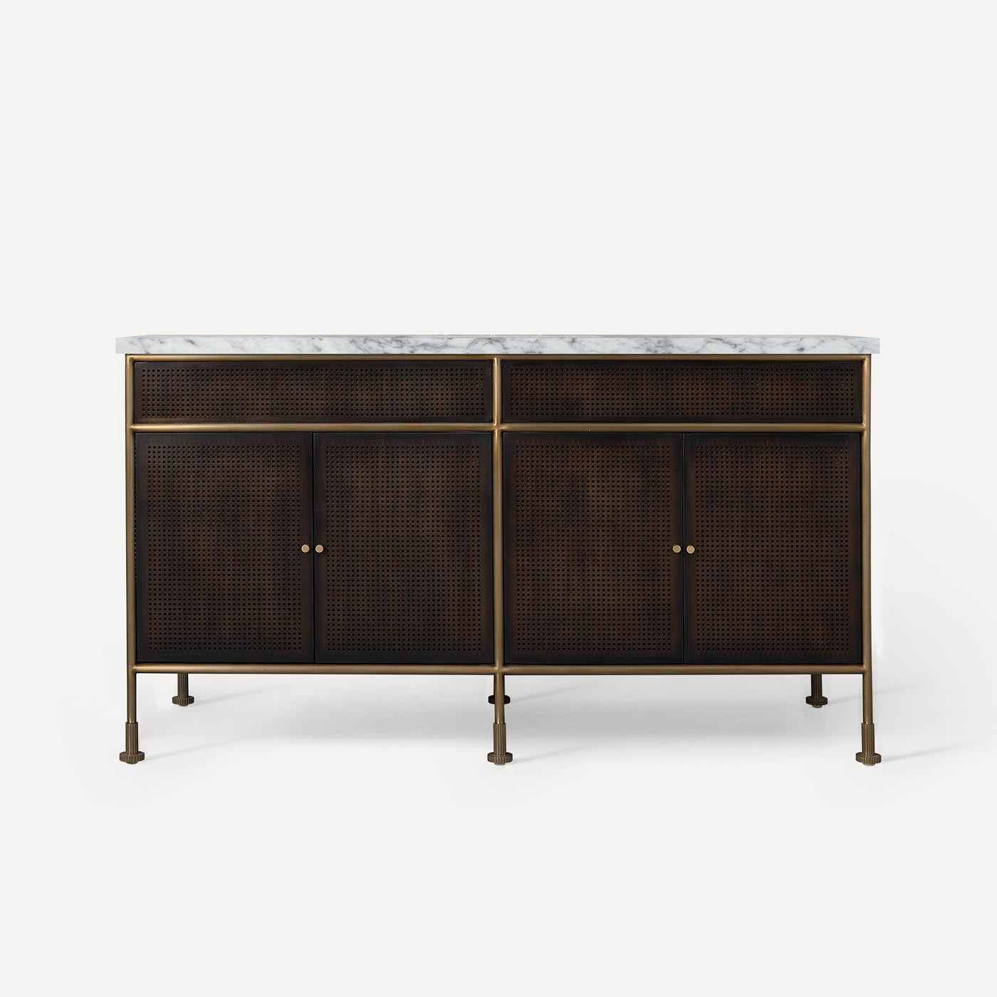 Robern | Mackey Vanity 60 x 34 x 23 in Aged Brass w Antique Bronze No Vanity Top