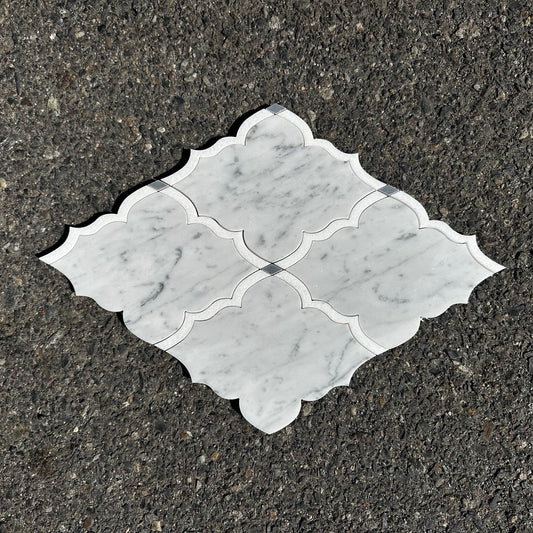 MJ Amina | White Carrara, White Thassos, Bardiglio Polished Dots