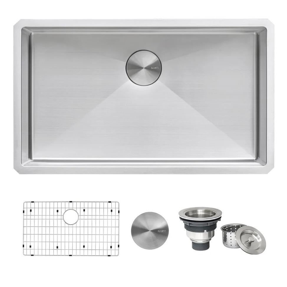 Ruvati | Gravena 33" Undermount Single Basin Stainless Steel Kitchen Sink