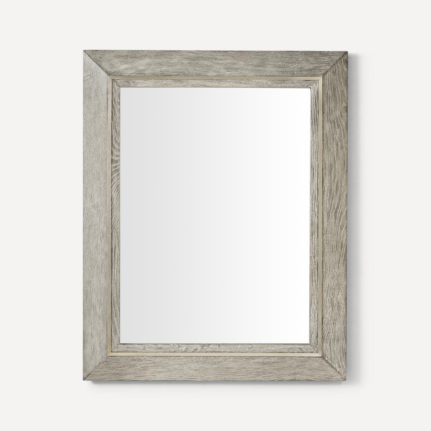 Robern | Wood Mirror w Metal Inlay 24 x 30 x 1-1/2 in Lt Gray Oak w Brush Pewter