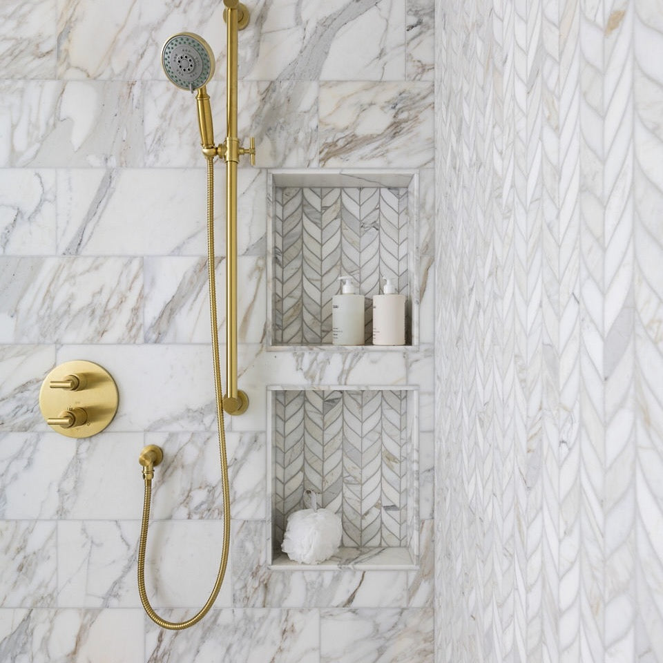 Ann Sacks | Benton Mosaics Thassos Braid Stone Mosaic Tile