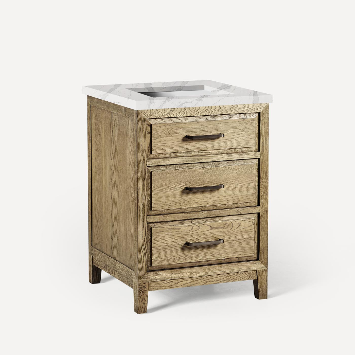 Robern | Chestnut Hill Vanity 24 x 34 x 23" Weathered Oak w Iron Black No Top