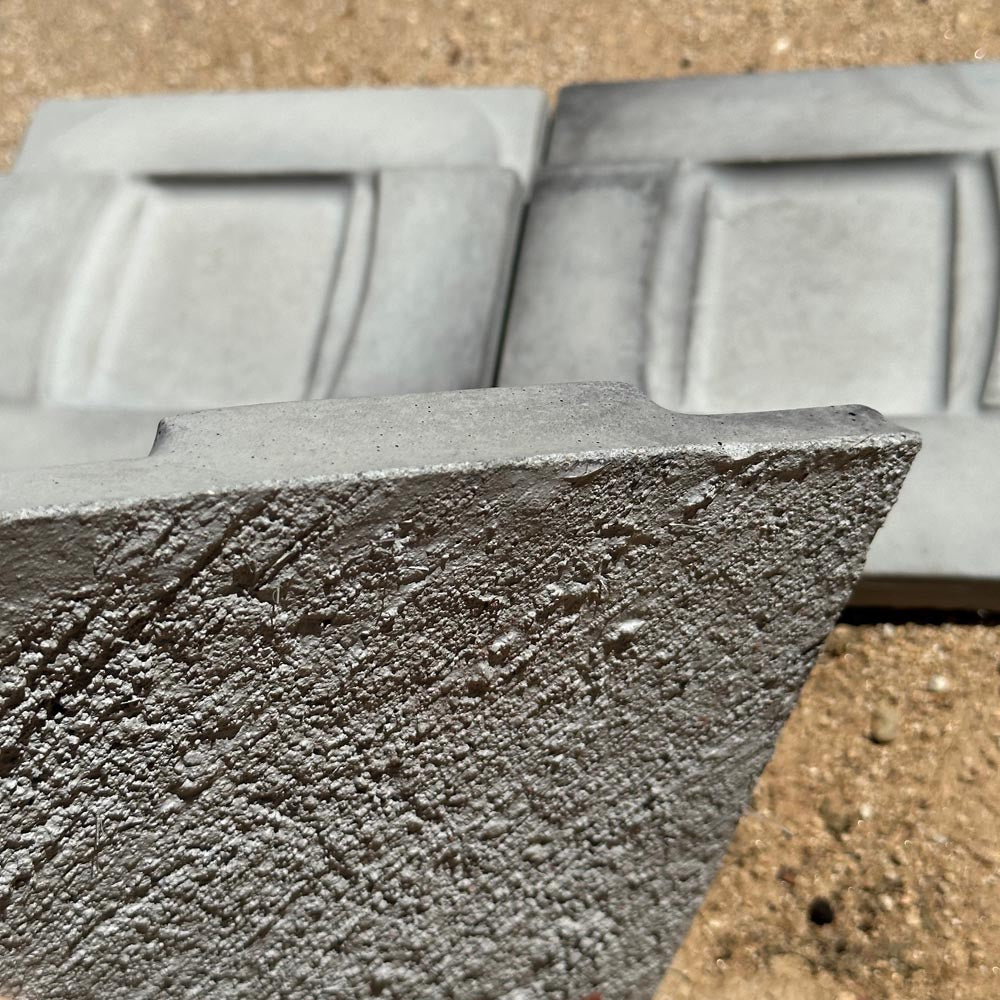 Arto Tile | 3D Concrete Buckle 6x6 Wall Tile in Antik Gray